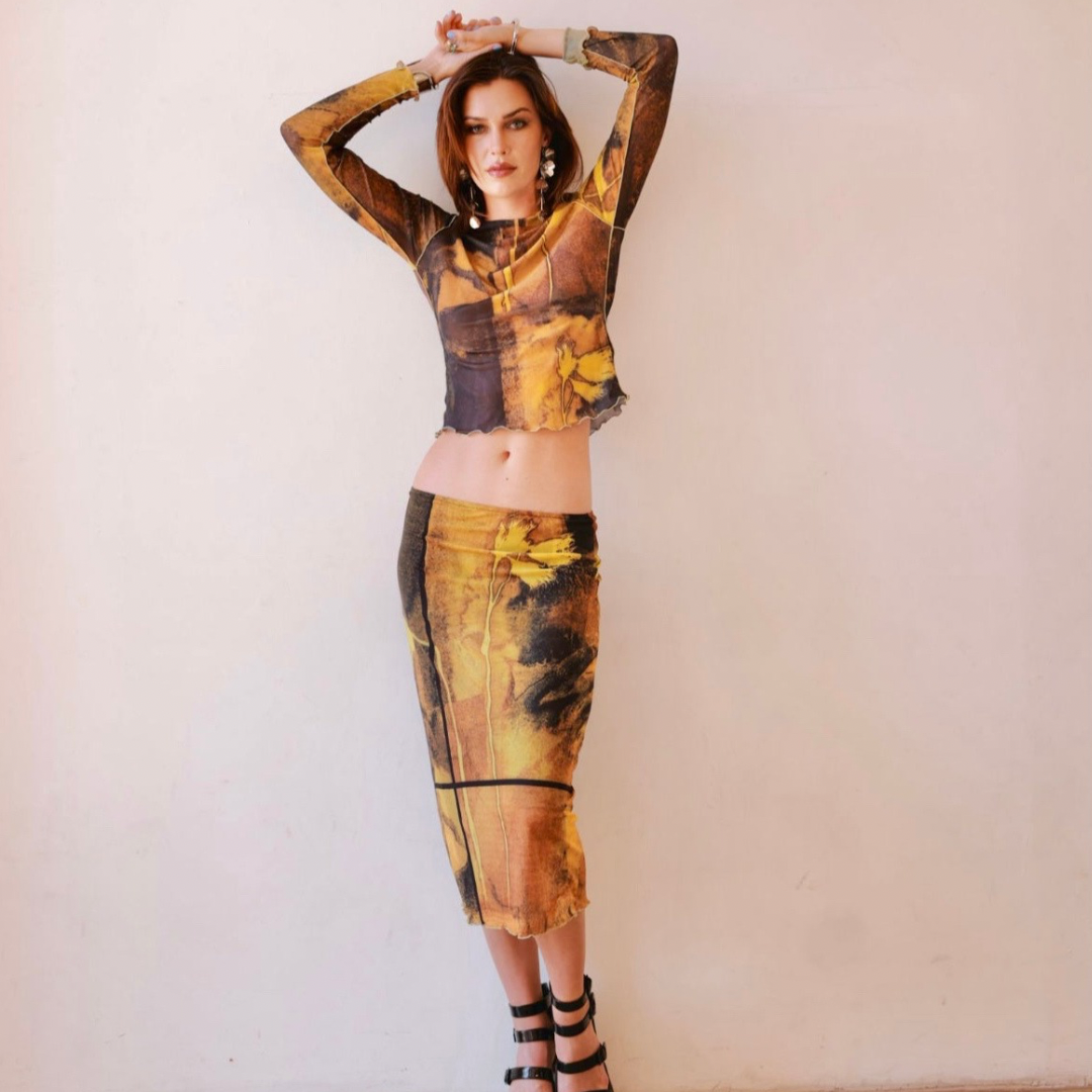 Vintage Vivienne Tam Skirt Set – MAUVE