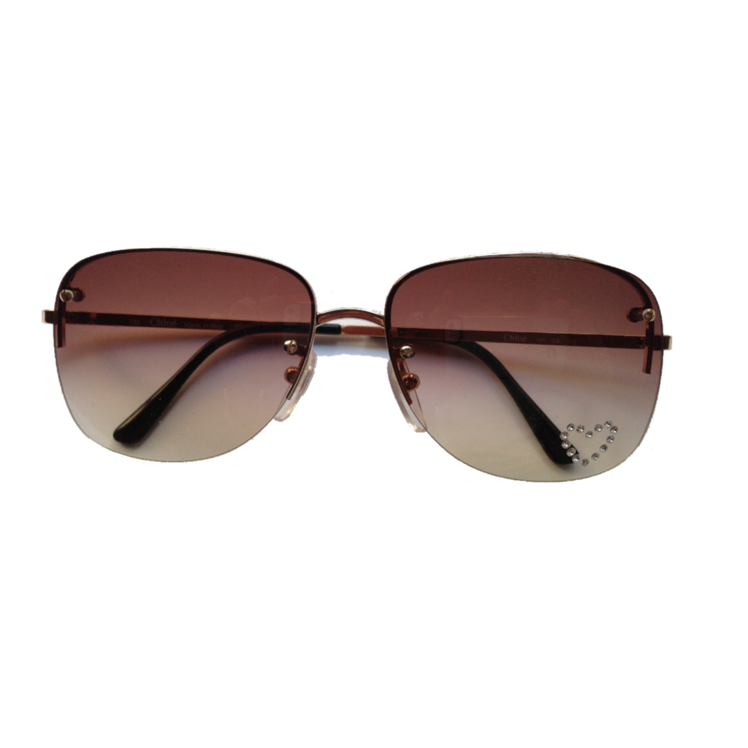 Chloe sunglasses hot sale with diamante heart