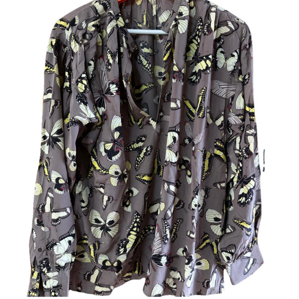 Vintage Gucci by Tom Ford Men’s Butterfly Motif Silk Shirt