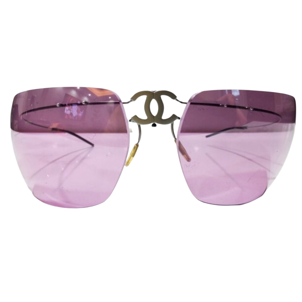 Vintage CHANEL Folding Rimless Sunglasses