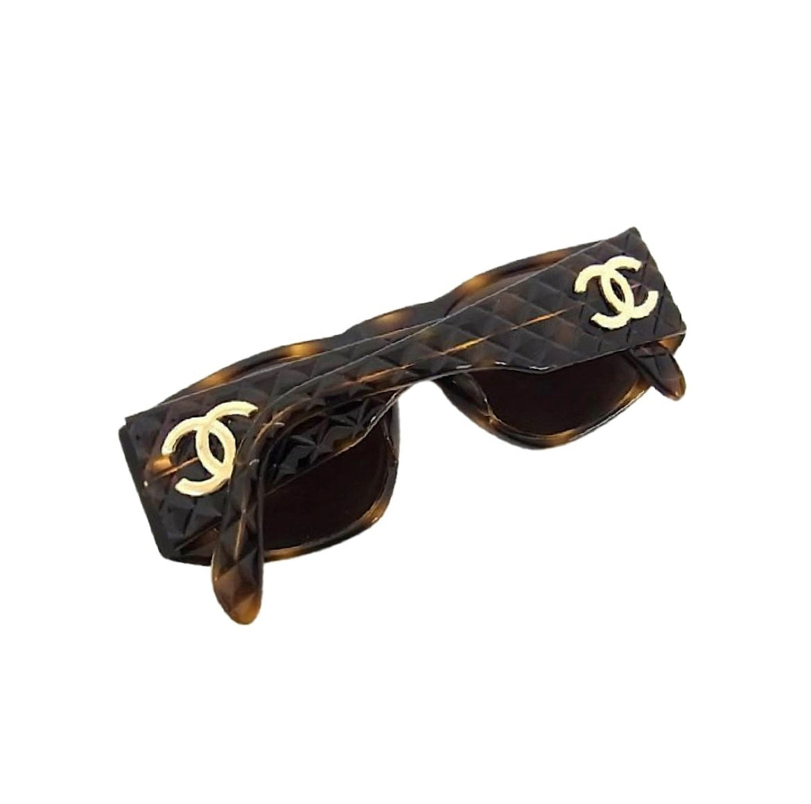 CHANEL Vintage Tortoiseshell Quilted Sunglasses