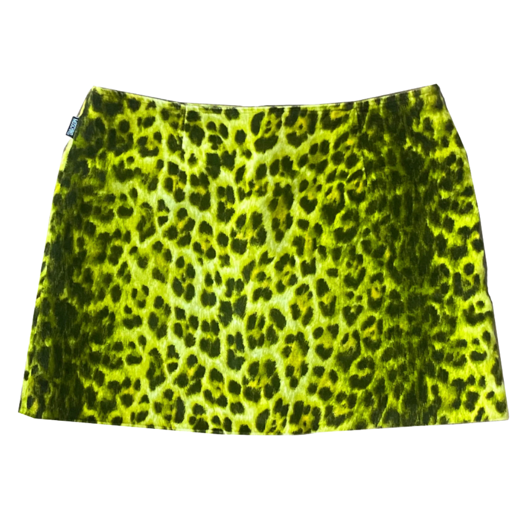 Vintage Moschino Leopard Velvet Skirt