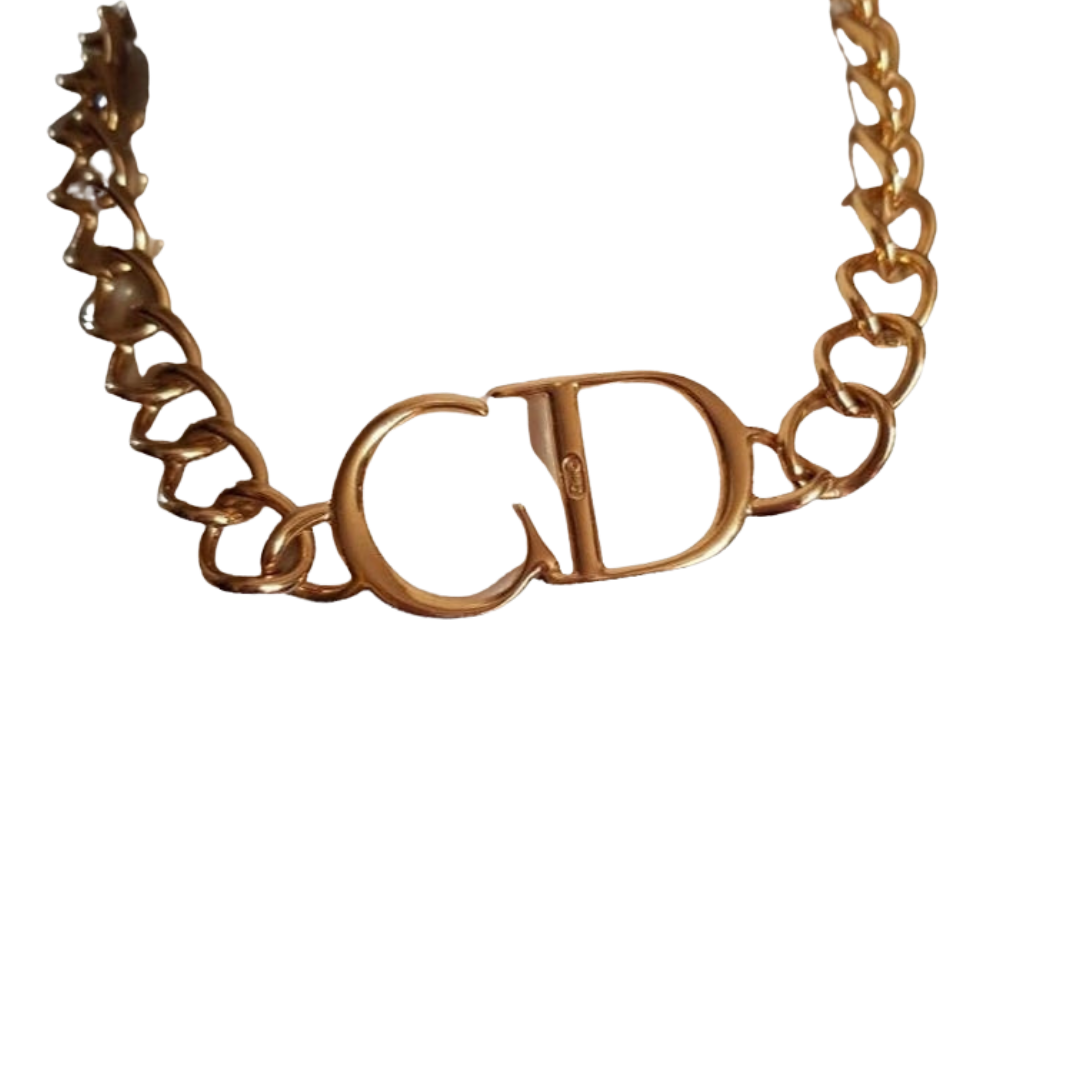 Vintage Christian Dior Gold Choker Necklace