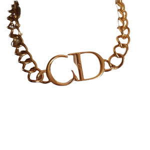 Christian Dior Logo Pendant Necklace in Gold  GoldFringe